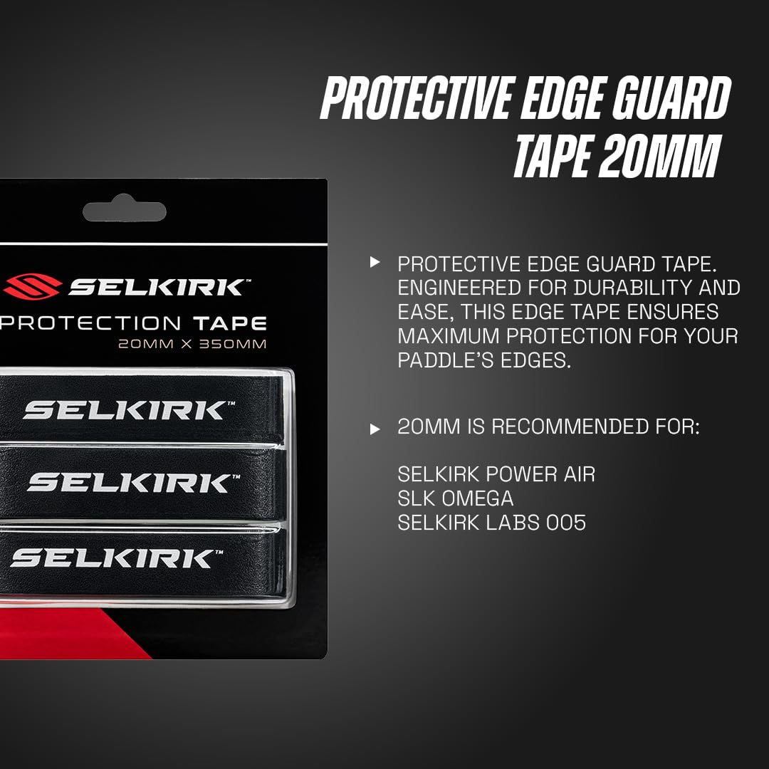 Selkirk Sport Pickleball Edge Guard Tape 15mm and 30mm | Heavy-Duty Paddle Protection | Lightweight & Sleek Impact Tape | Easy Application & Clean Removal