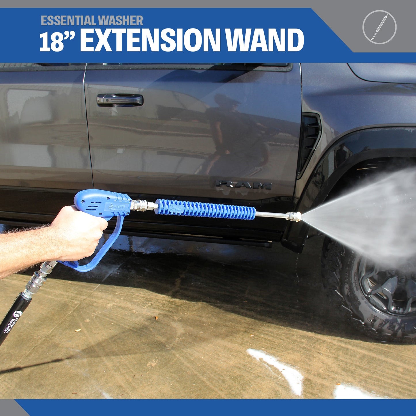 18" Premium Pressure Washer Extension Wand | Stainless Steel, High Performance Cleaning