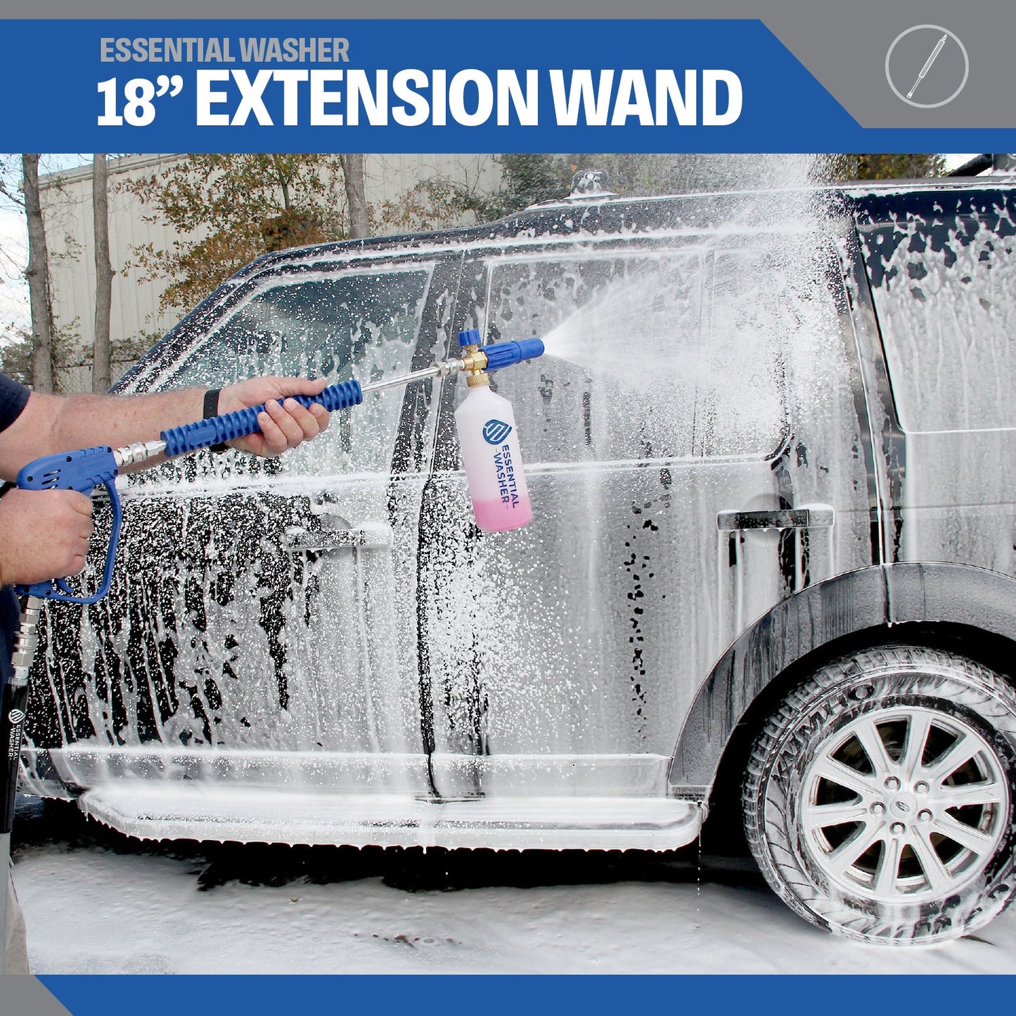 18" Premium Pressure Washer Extension Wand | Stainless Steel, High Performance Cleaning