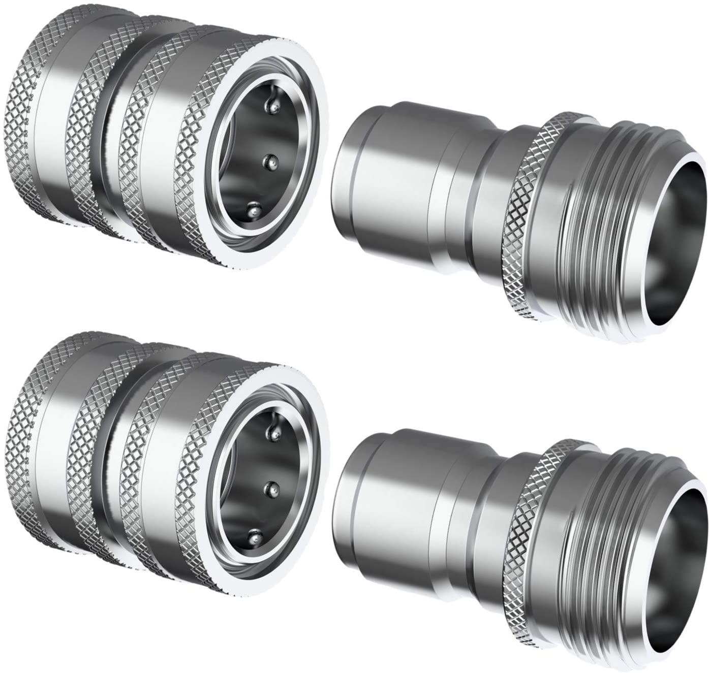 Stainless Steel 3/4 Inch Garden Hose Quick Connect Set | 2x2 Set
