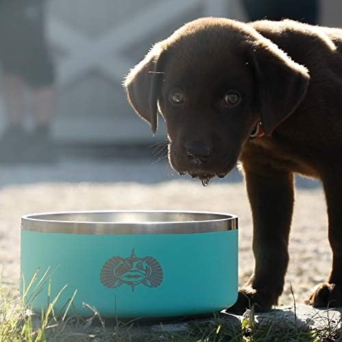 Toadfish Non-Tipping Dog Bowl - Double-Walled Stainless Steel Insulated - Smart-Grip Technology - Includes Cover - Pet Food & Water Dish - Teal