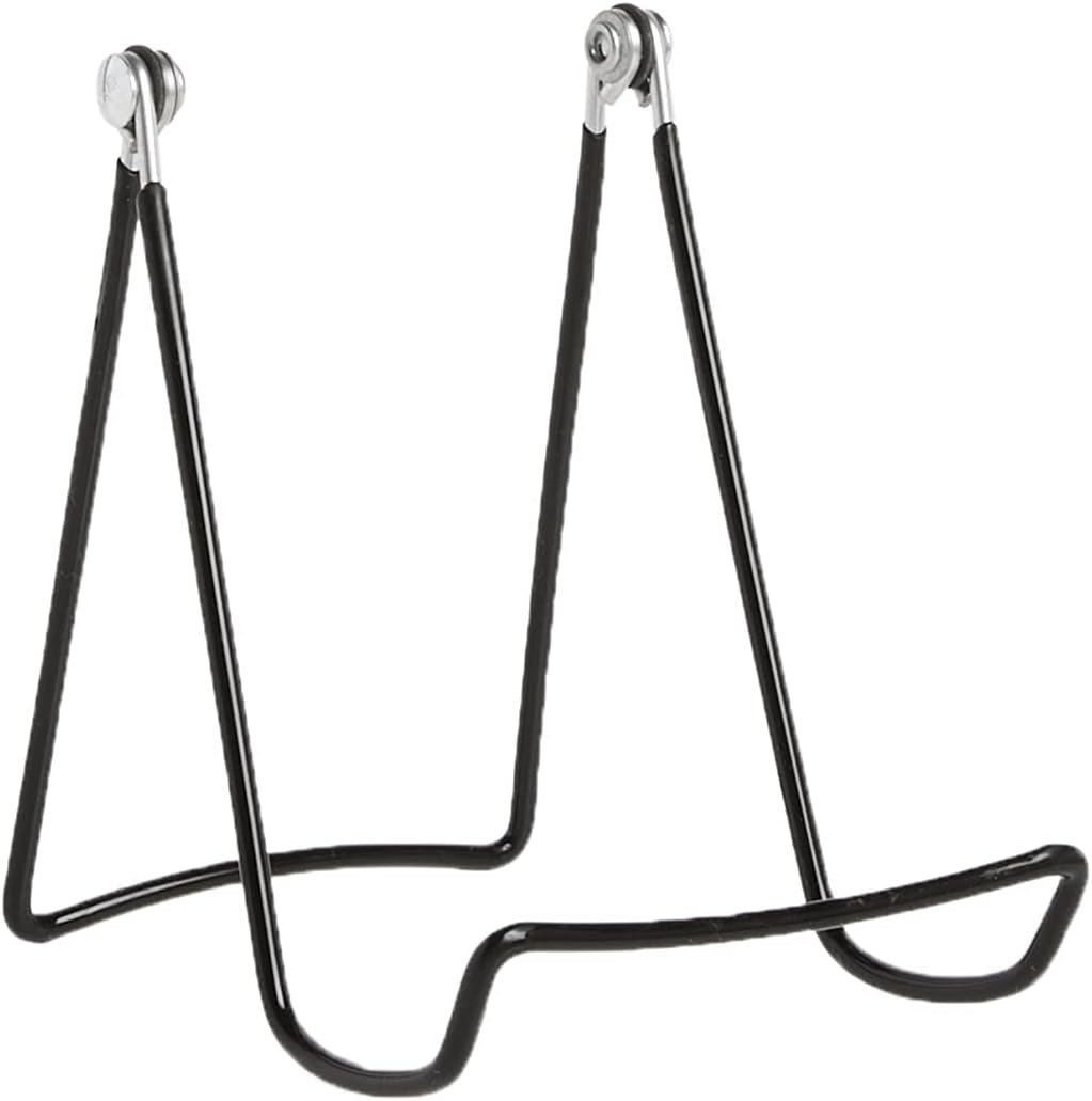 12-Pack 6A Gibson Holders for Plates, China, Platters, Kitchenware, Frames, Artwork, More - Two Wire Display Stand - Black