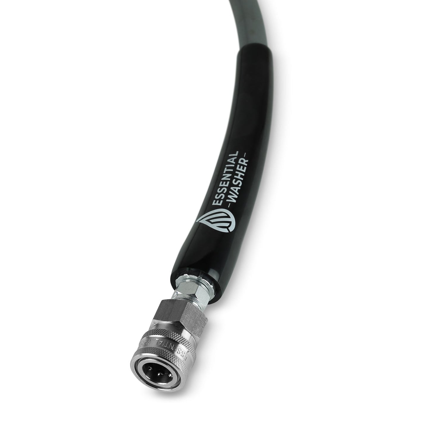 50 FT Grey Pressure Washer Hose | 3/8" Flexibility With Stainless Steel Fittings