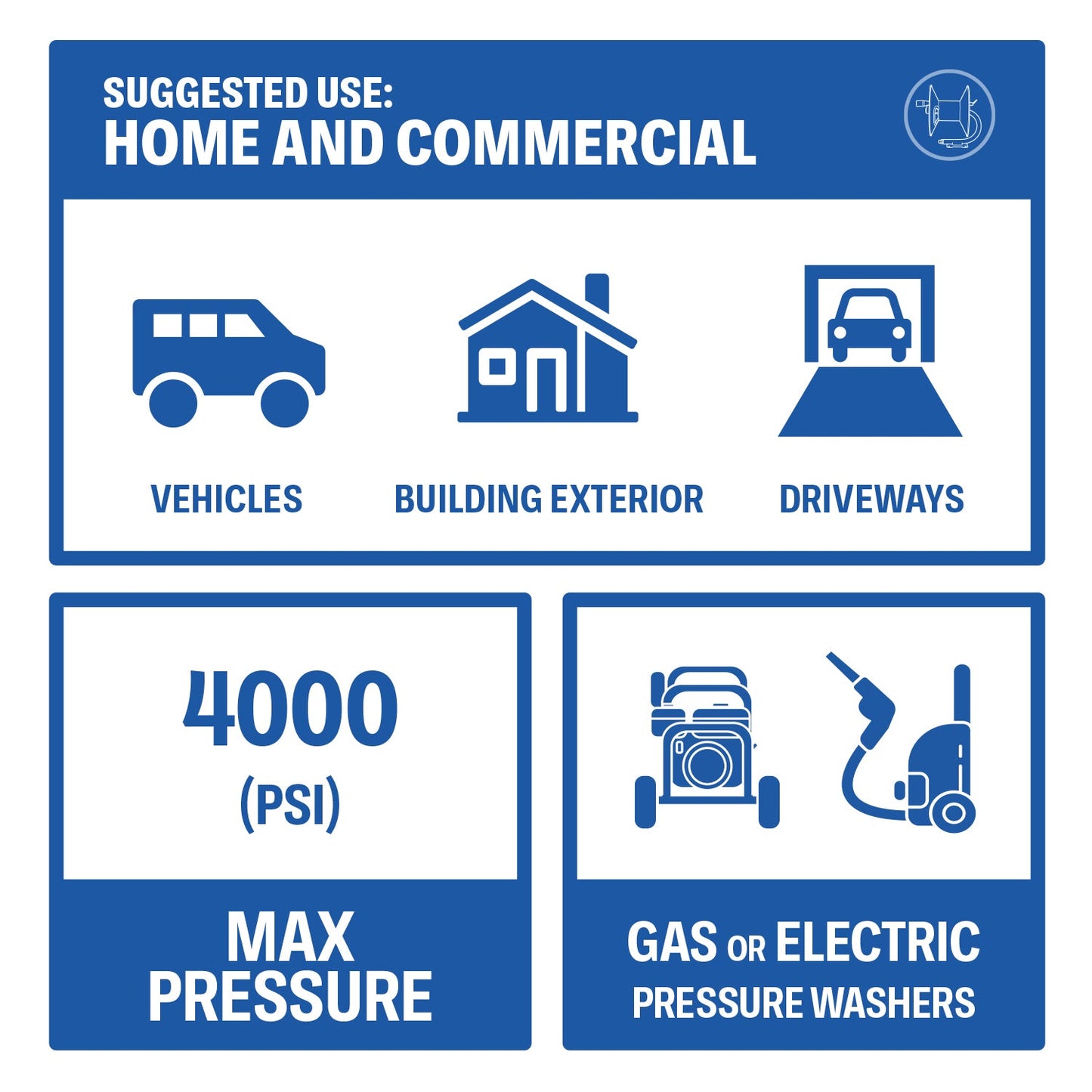 Pressure Washer 50 FT Hose Reel | High-Pressure Commercial Grade