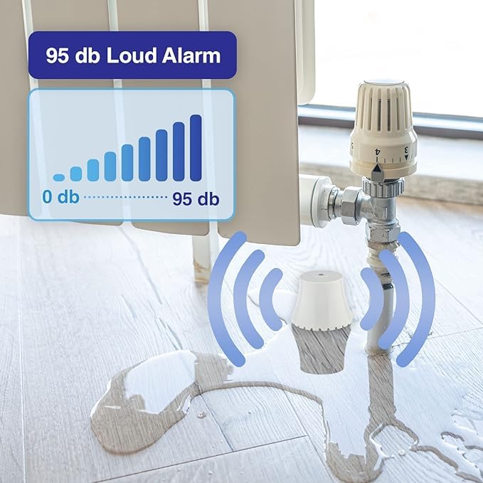 Flood Buzz Water Leak Alarm - 3 Pack; Reusable with Factory Installed Battery