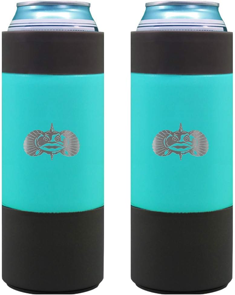 Toadfish Slim Non-Tipping Can Cooler for 12oz Cans - Suction Cup Cooler For Beer & Soda - Stainless Steel Double-Wall Vacuum Insulated Cooler - Sturdy Beverage Holder (Graphite)