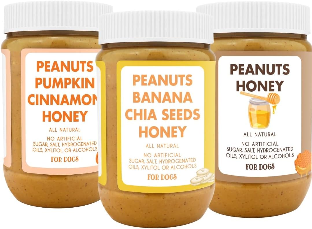 Pumpkin Pup + Ruff Ruff Raw + Barkin Banana Buddy BUDDER, 100% Natural Dog Peanut Butter, Healthy Dog Treats - Made in USA (Set of 3)