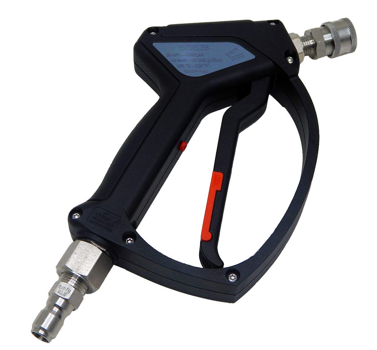 MTM Hydro SGS28 Pressure Washer Car Wash Sprayer Gun with Swivel, Stainless Steel QC Fittings, High Pressure 4000 PSI Power Washer Attachment for Boat, Roof, Car Washing