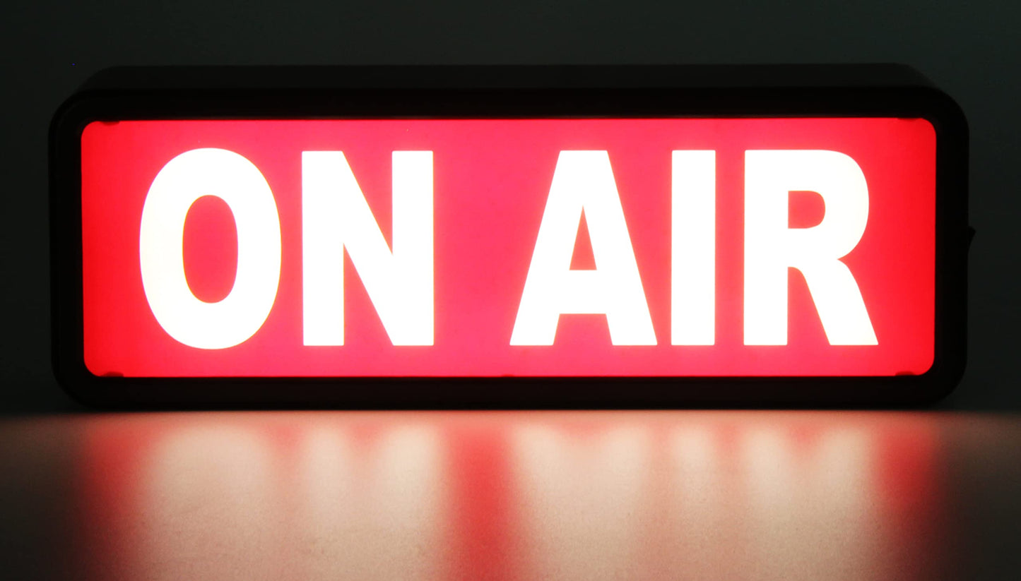 ON AIR LIGHT LED Sign by OKEDEN - Room Decor Wall Decor Light Sign Recording Sign for Vloggers, Youtube Stars, Home Studio, Desk, or Just Cool - Easy ON/OFF Switch and Operates on AA Batteries or USB Power