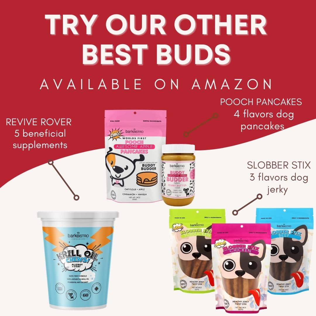 Buddy BUDDER Bark Bistro Company, Ruff Ruff Raw + Pumpkin Pup, Dog Peanut Butter, Healthy Dog Treat, Dog Enrichment, 100% Natural Dog Peanut Butter - Made in USA (Set of 2/ 17oz Jars)