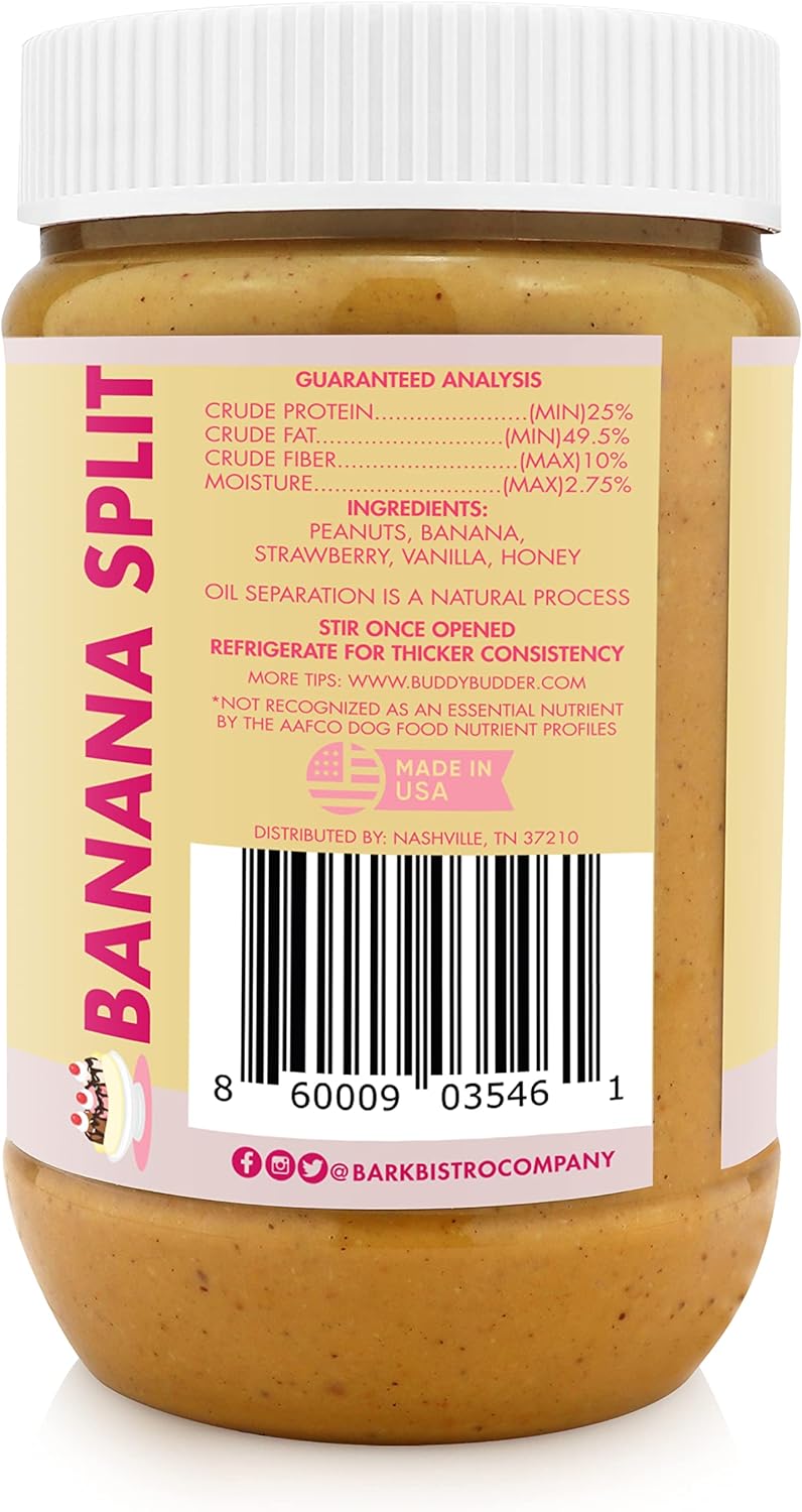 Buddy BUDDER Bark Bistro Company, Ruff Ruff Raw + Pumpkin Pup, Dog Peanut Butter, Healthy Dog Treat, Dog Enrichment, 100% Natural Dog Peanut Butter - Made in USA (Set of 2/ 17oz Jars)