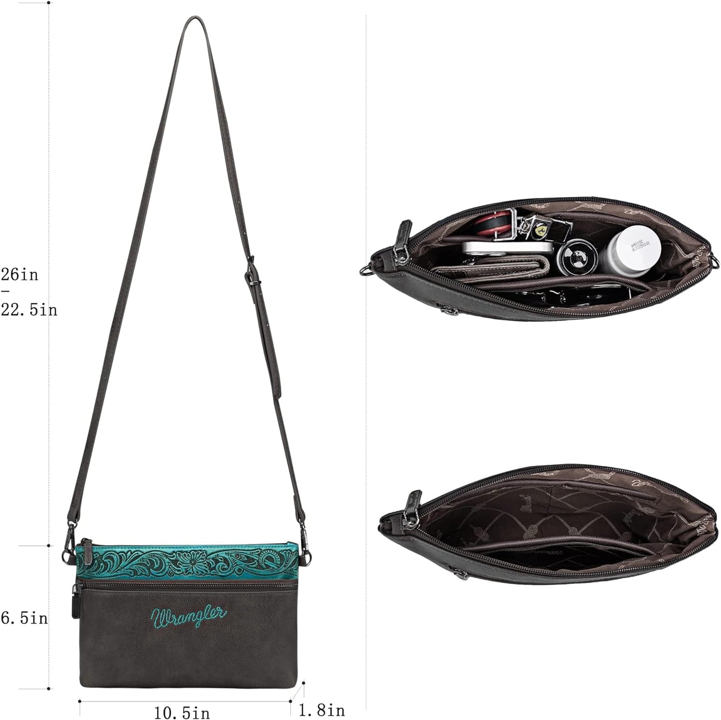 Wrangler Western Crossbody Bags for Women Clutch Wristlet Purse
