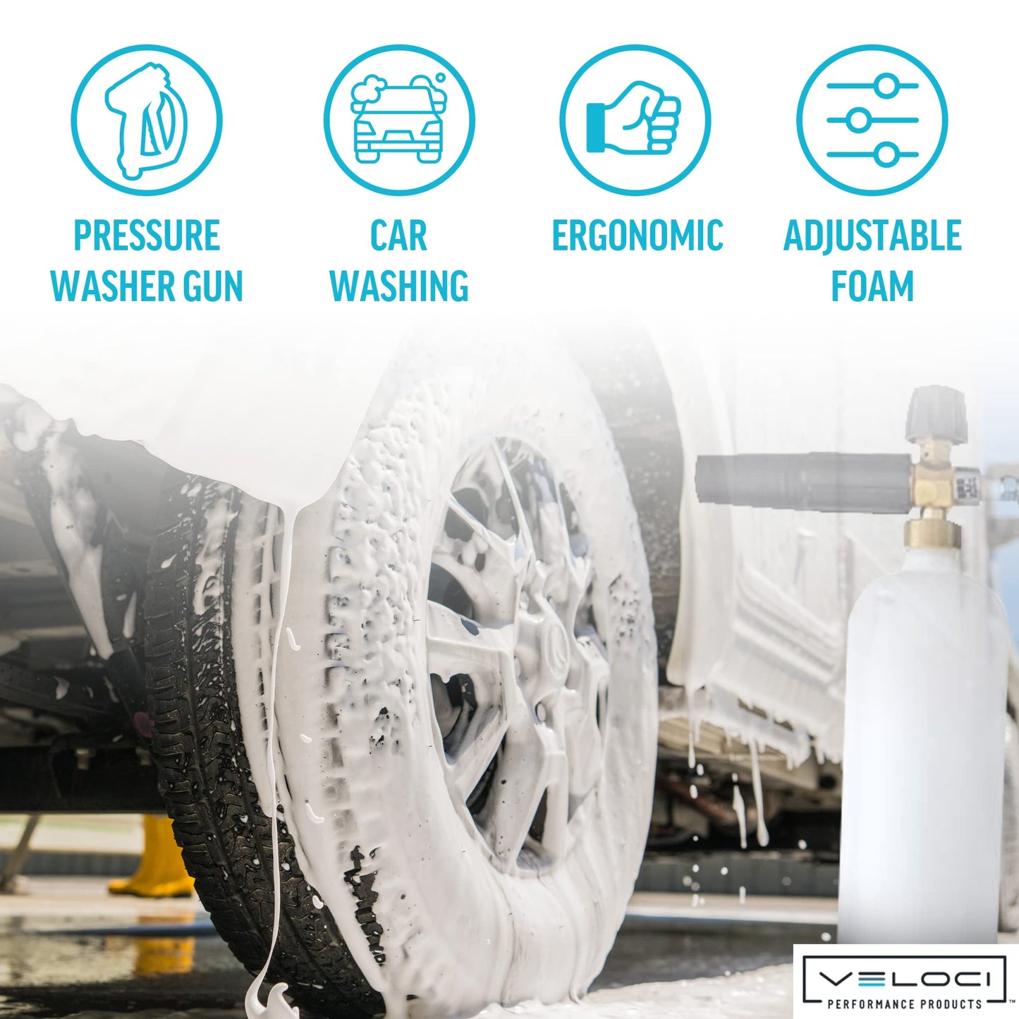 MTM Hydro SGS28 Pressure Washer Car Wash Sprayer Gun with Swivel Nickel-Plated Brass Connections, High Pressure 4000 PSI Power Washer Attachment for Boat, Roof, Car Washing