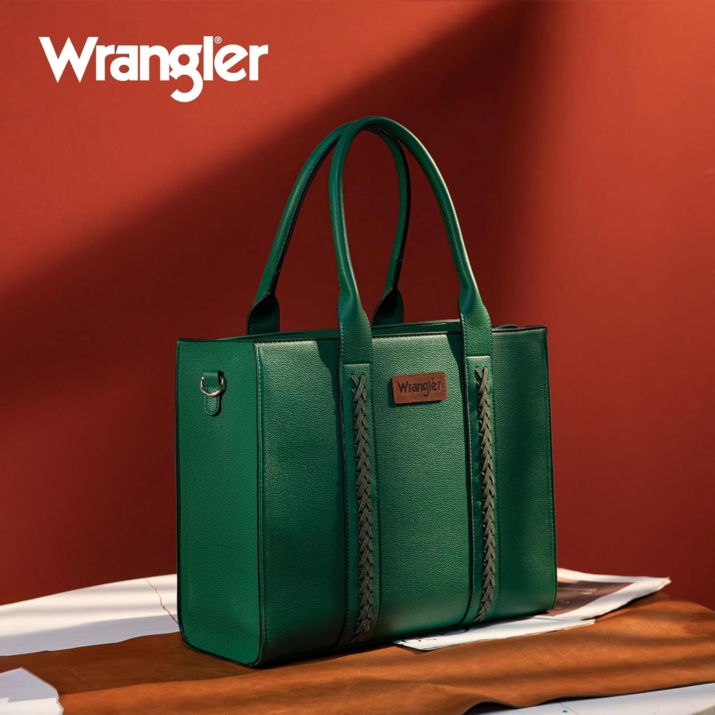 Wrangler Tote Bag for Women Shoulder Purse Handbag with Zipper Crossbody Bag