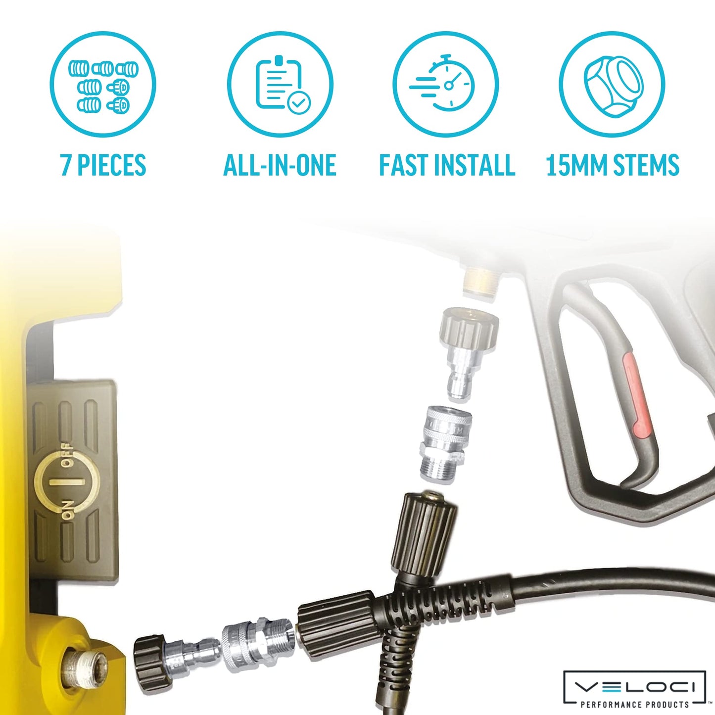 MTM Hydro Hose Adapter 7 Piece Pressure Washer Quick Connect Fittings Kit, Stainless Steel High Pressure Couplings and Connectors Adapters for Foam Cannons, Pressure Washers, and Hoses