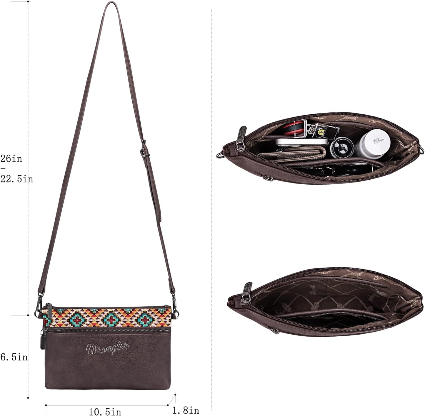 Wrangler Western Crossbody Bags for Women Clutch Wristlet Purse