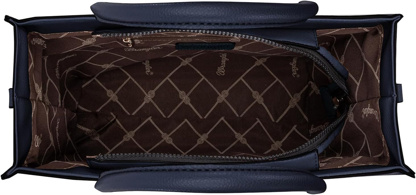 Wrangler Tote Bag for Women Shoulder Purse Handbag with Zipper Crossbody Bag