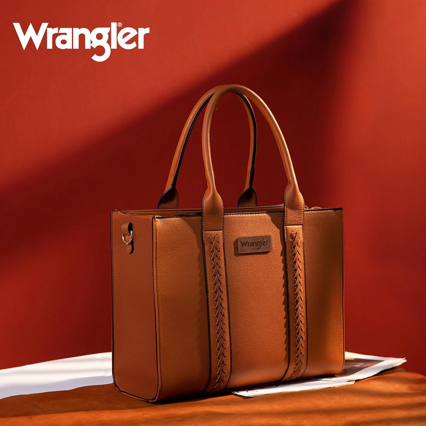 Wrangler Tote Bag for Women Shoulder Purse Handbag with Zipper Crossbody Bag