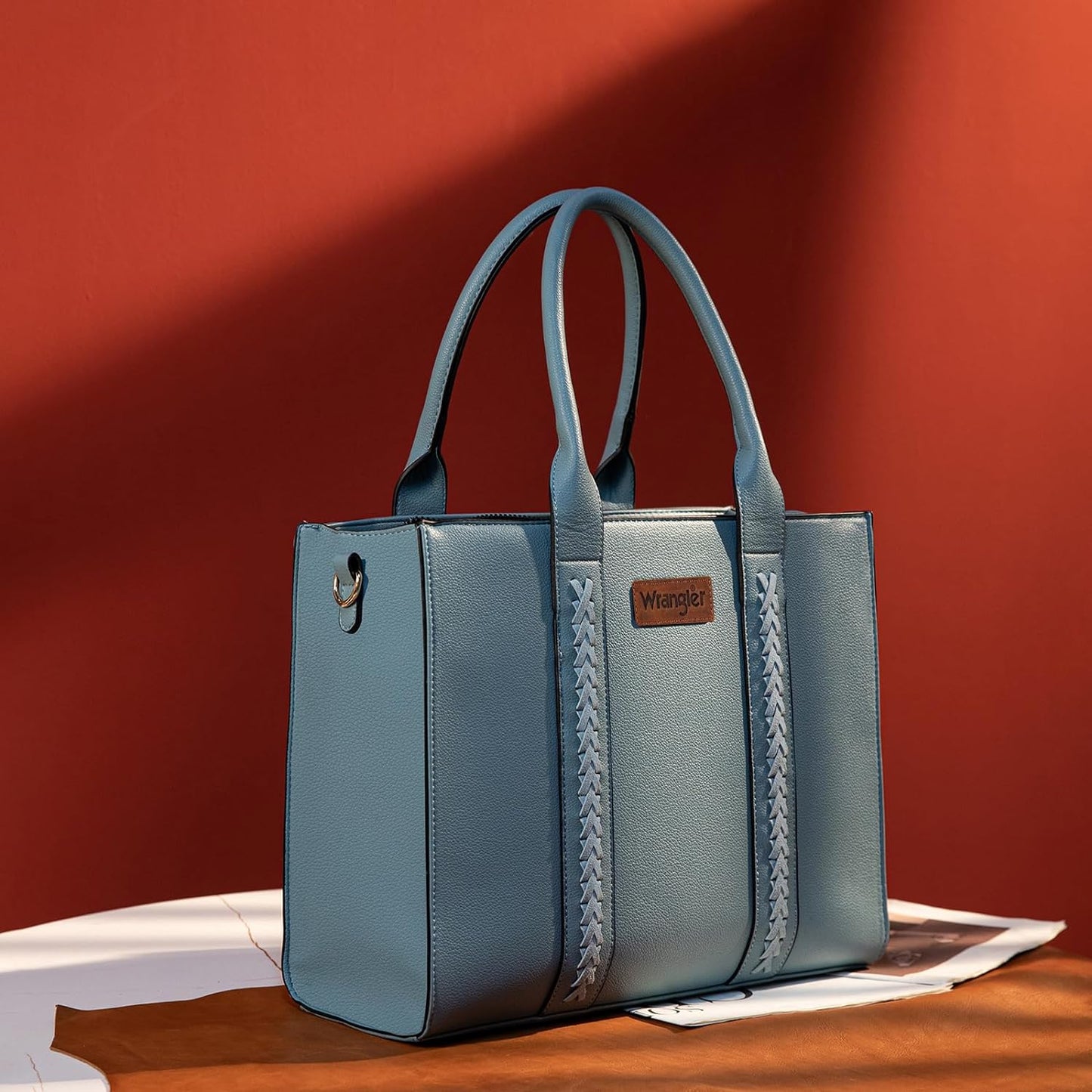 Wrangler Tote Bag for Women Shoulder Purse Handbag with Zipper Crossbody Bag