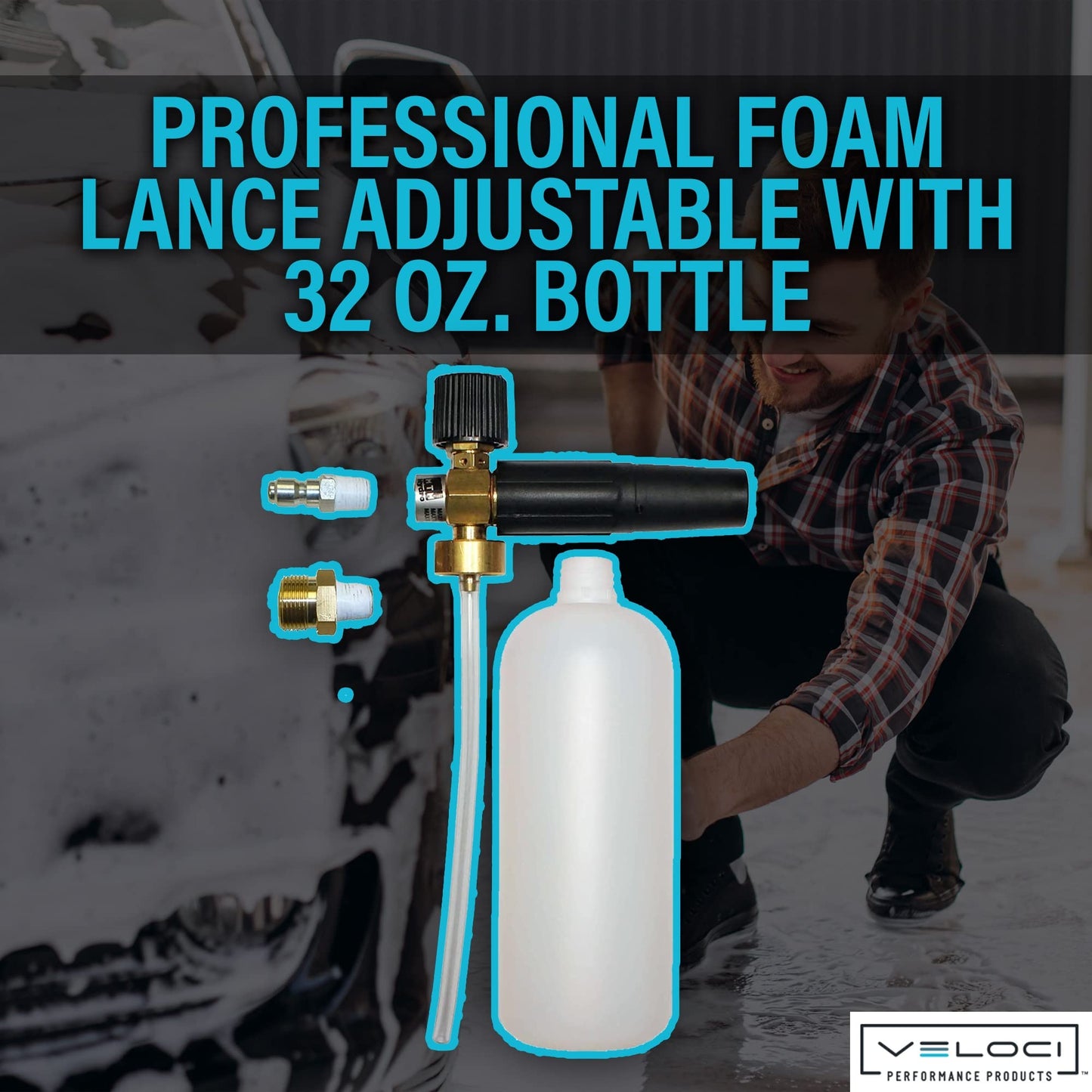MTM Hydro Car Wash Sprayer for Car Wash Foam Pressure Washer Attachment Pump Dispenser Foam Lance Adjustable with 32 oz. Bottle