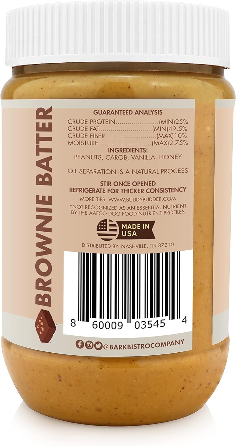 Buddy BUDDER Bark Bistro Company, Ruff Ruff Raw + Pumpkin Pup, Dog Peanut Butter, Healthy Dog Treat, Dog Enrichment, 100% Natural Dog Peanut Butter - Made in USA (Set of 2/ 17oz Jars)