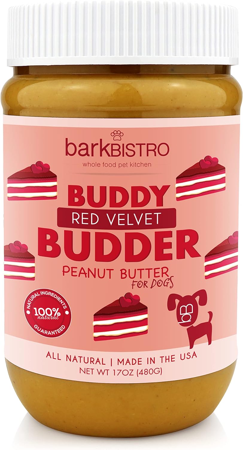 Buddy BUDDER Bark Bistro Company, Ruff Ruff Raw + Pumpkin Pup, Dog Peanut Butter, Healthy Dog Treat, Dog Enrichment, 100% Natural Dog Peanut Butter - Made in USA (Set of 2/ 17oz Jars)