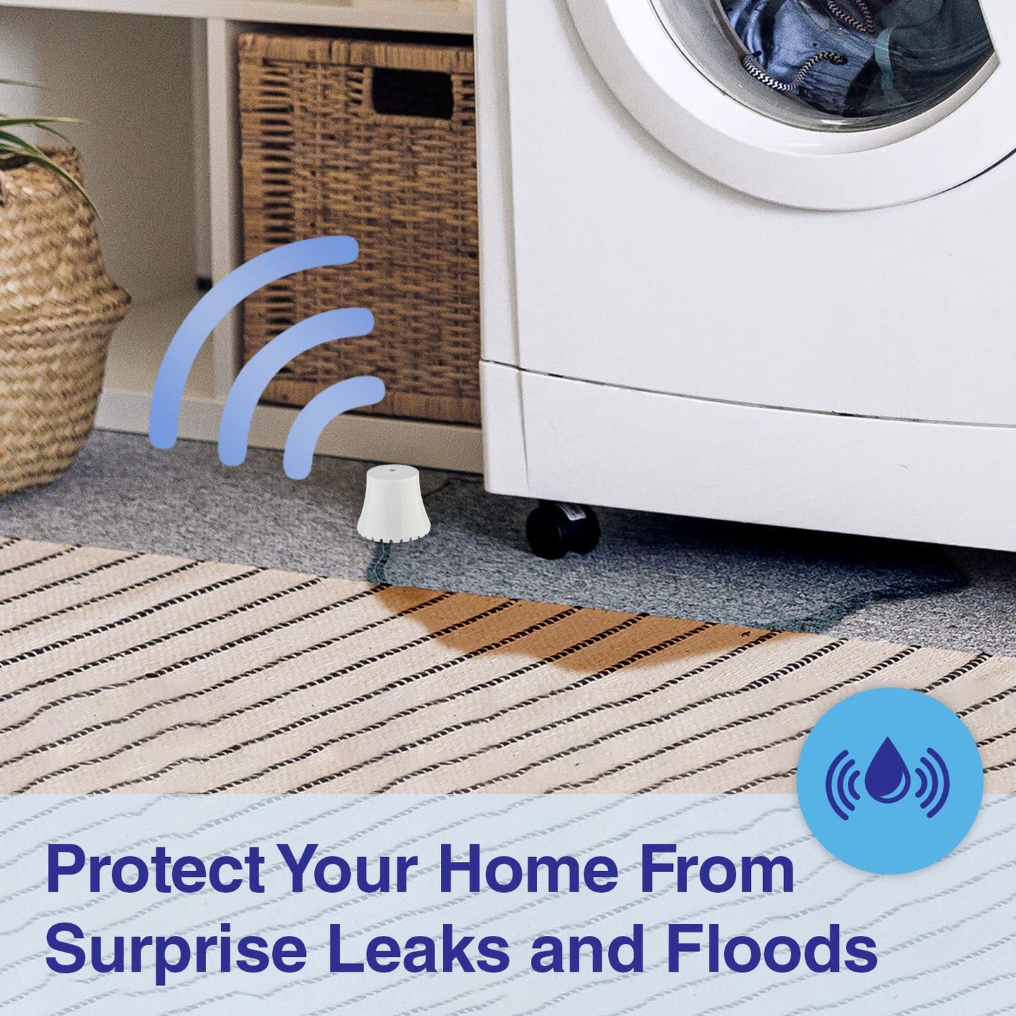 Flood Buzz Water Leak Alarm - 6 Pack; Reusable with Factory Installed Battery
