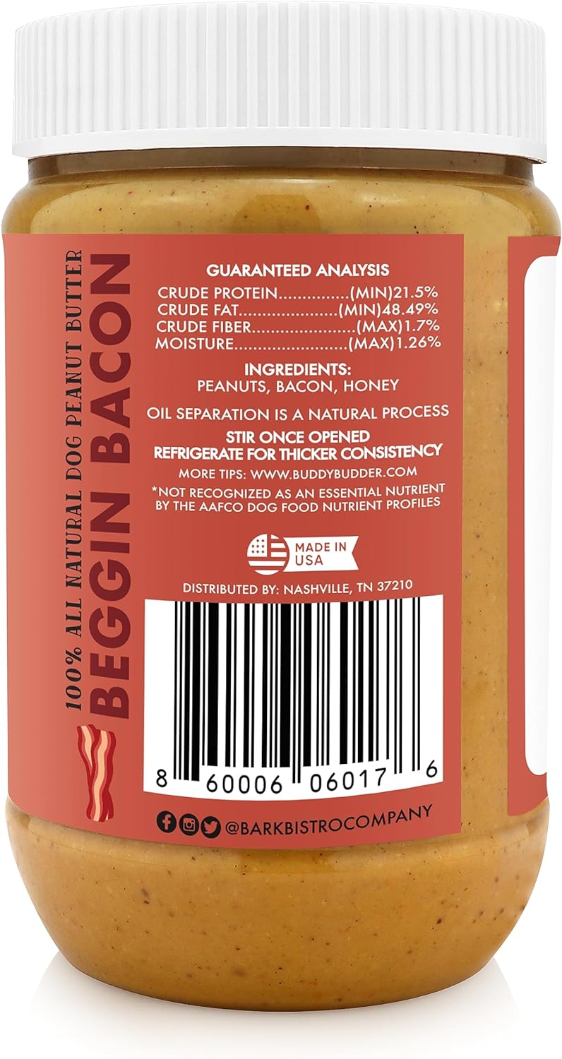 Buddy BUDDER Bark Bistro Company, Ruff Ruff Raw + Pumpkin Pup, Dog Peanut Butter, Healthy Dog Treat, Dog Enrichment, 100% Natural Dog Peanut Butter - Made in USA (Set of 2/ 17oz Jars)