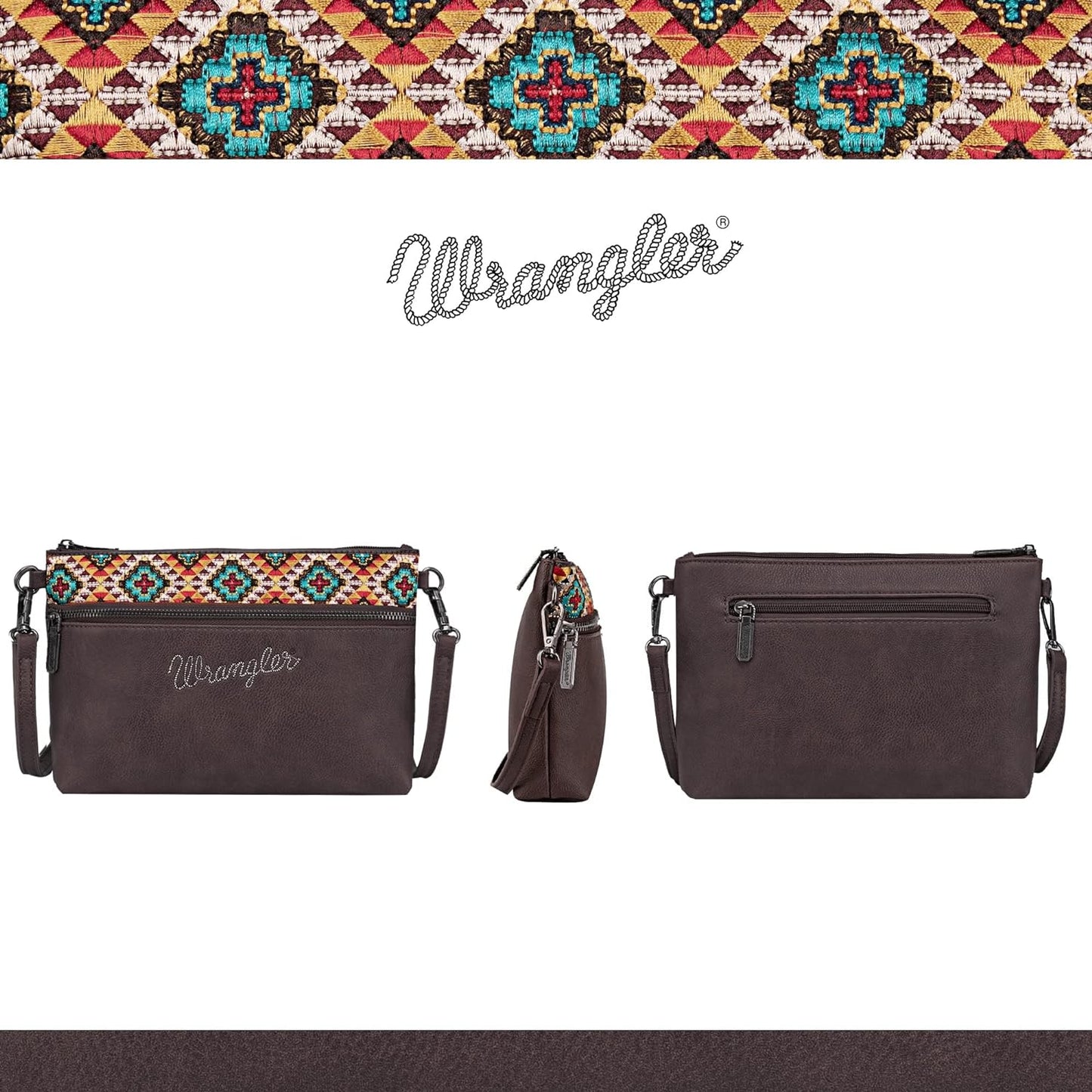 Wrangler Western Crossbody Bags for Women Clutch Wristlet Purse