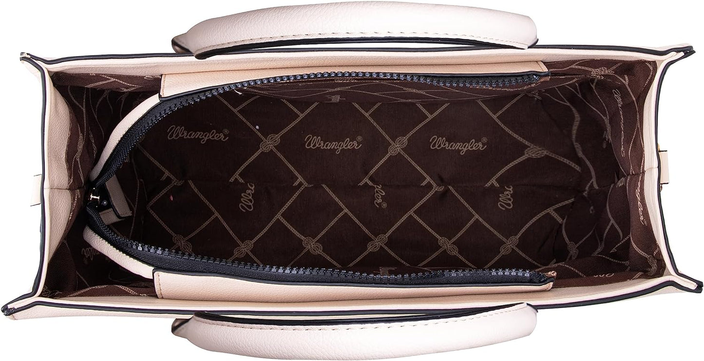 Wrangler Tote Bag for Women Shoulder Purse Handbag with Zipper Crossbody Bag