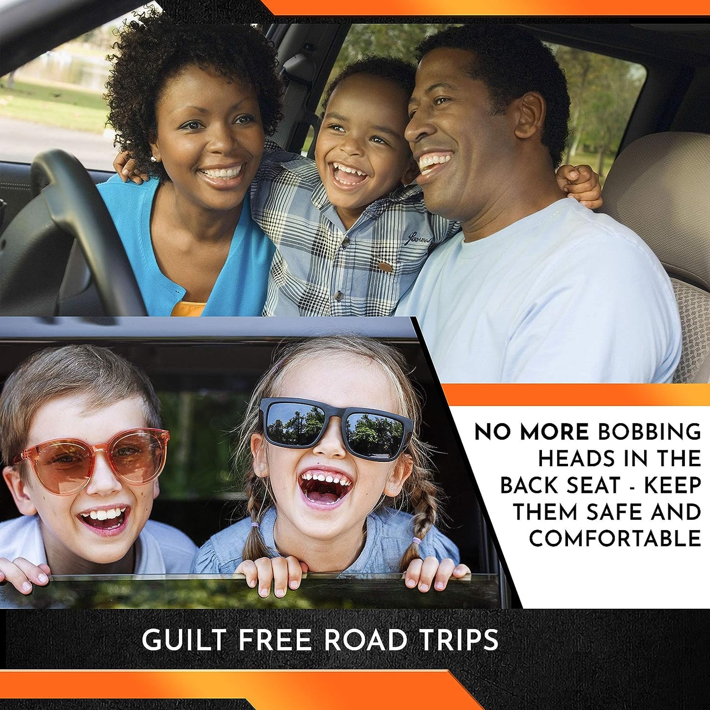 TOUCAN AUTO Headrest Pillows Universal Car Headrest Pillow/Car Neck Support. Car Seat Head Support for Toddler Carseat, Kids Car Sleeping and Car Travel Accessories for Adults or Kids