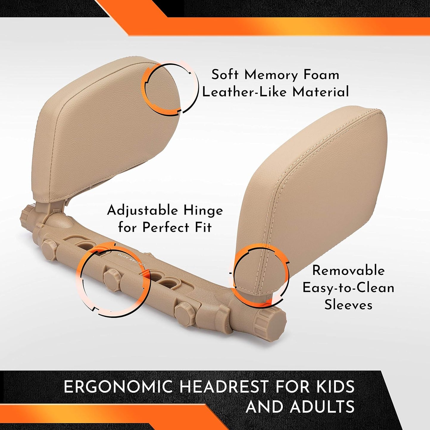 TOUCAN AUTO Headrest Pillows Universal Car Headrest Pillow/Car Neck Support. Car Seat Head Support for Toddler Carseat, Kids Car Sleeping and Car Travel Accessories for Adults or Kids