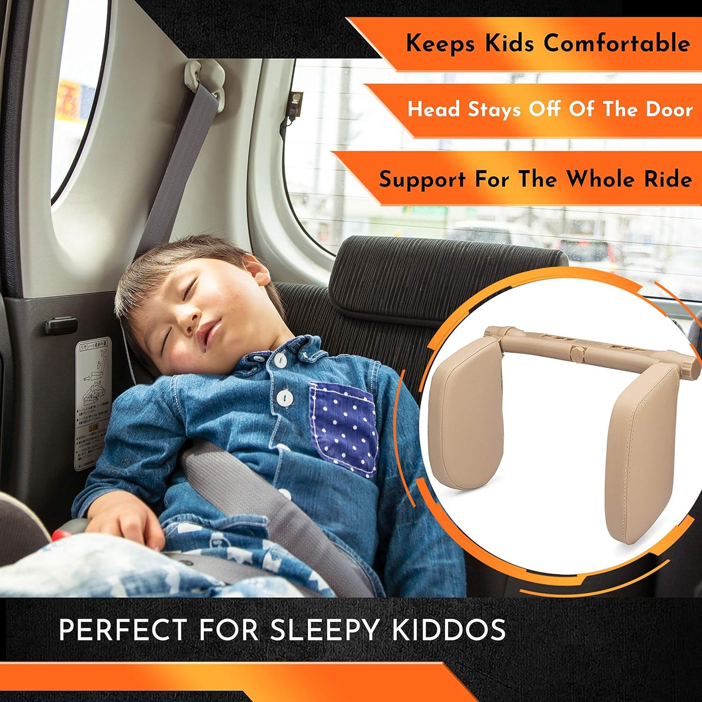TOUCAN AUTO Headrest Pillows Universal Car Headrest Pillow/Car Neck Support. Car Seat Head Support for Toddler Carseat, Kids Car Sleeping and Car Travel Accessories for Adults or Kids