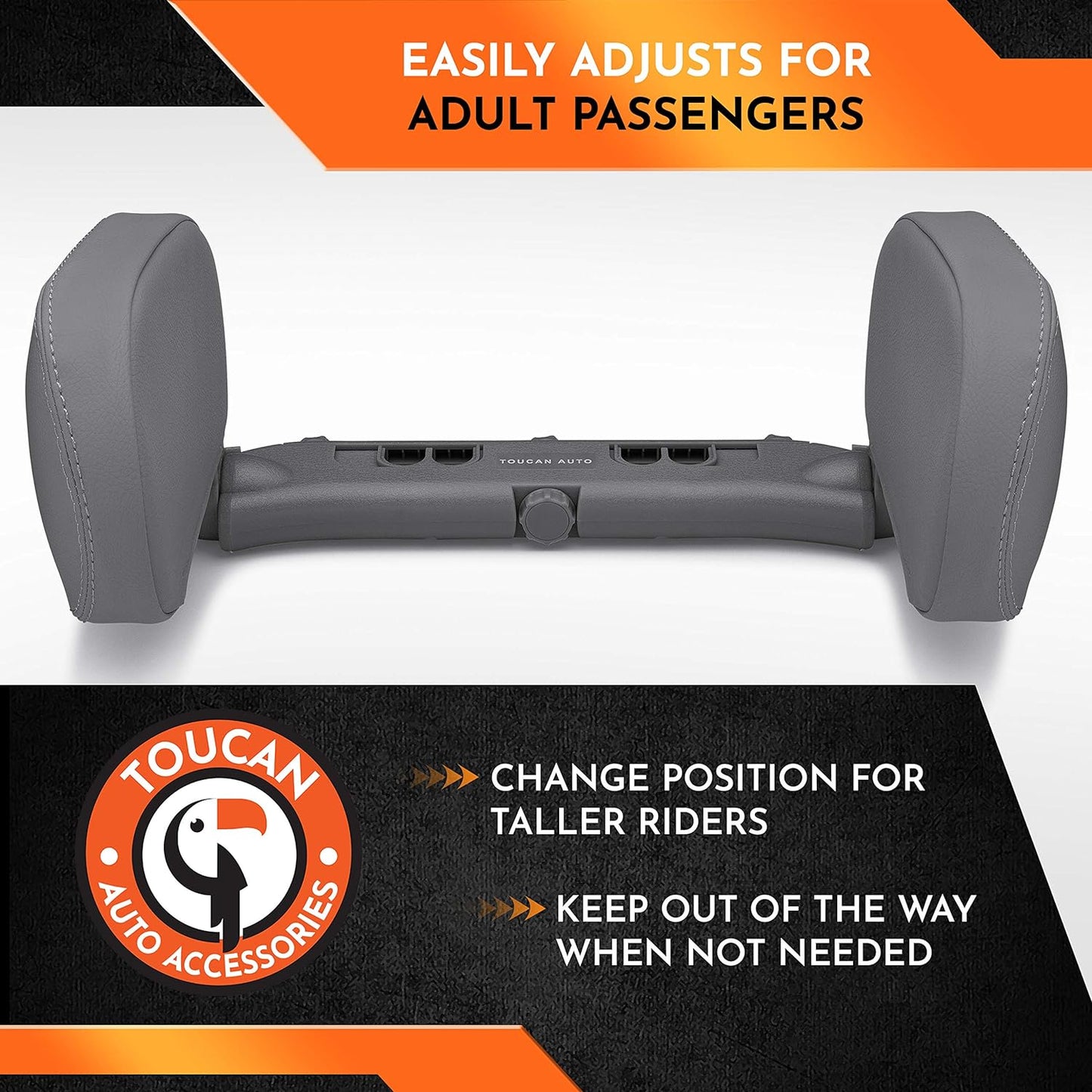 TOUCAN AUTO Headrest Pillows Universal Car Headrest Pillow/Car Neck Support. Car Seat Head Support for Toddler Carseat, Kids Car Sleeping and Car Travel Accessories for Adults or Kids