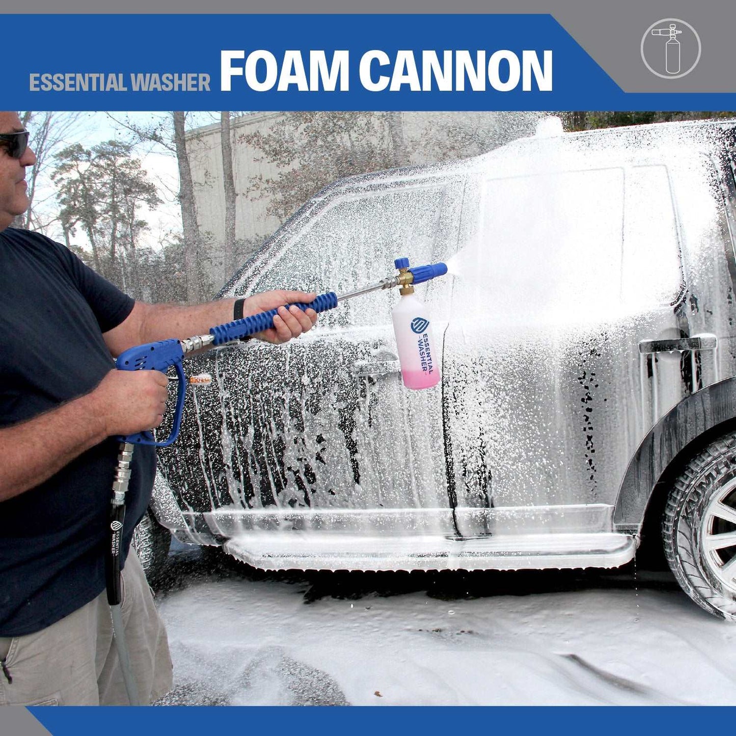 Heavy Duty Foam Cannon | High Pressure Washer Accessory With Stainless Steel QC Plug & Adjustable Features