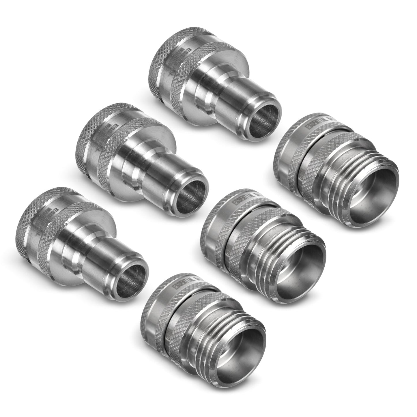 Redesigned 3/4" Garden Hose Quick Connect Set | Solid Stainless Steel Fittings