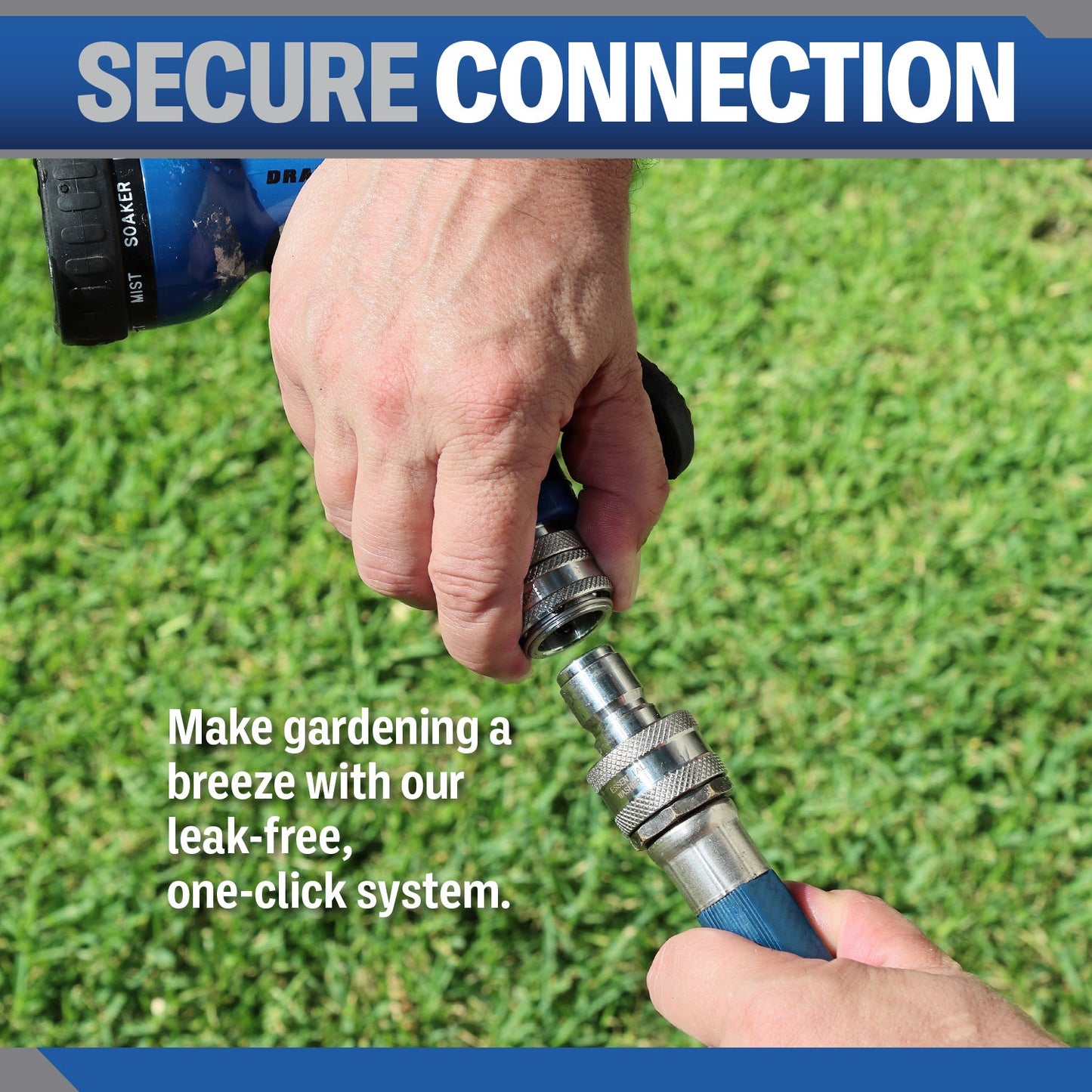 Redesigned 3/4" Garden Hose Quick Connect Set | Solid Stainless Steel Fittings