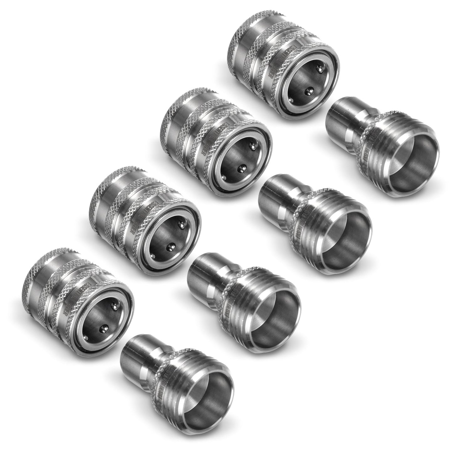 Garden Hose Quick Connect Set | Premium Solid Stainless Steel 3/4" Hose Fittings