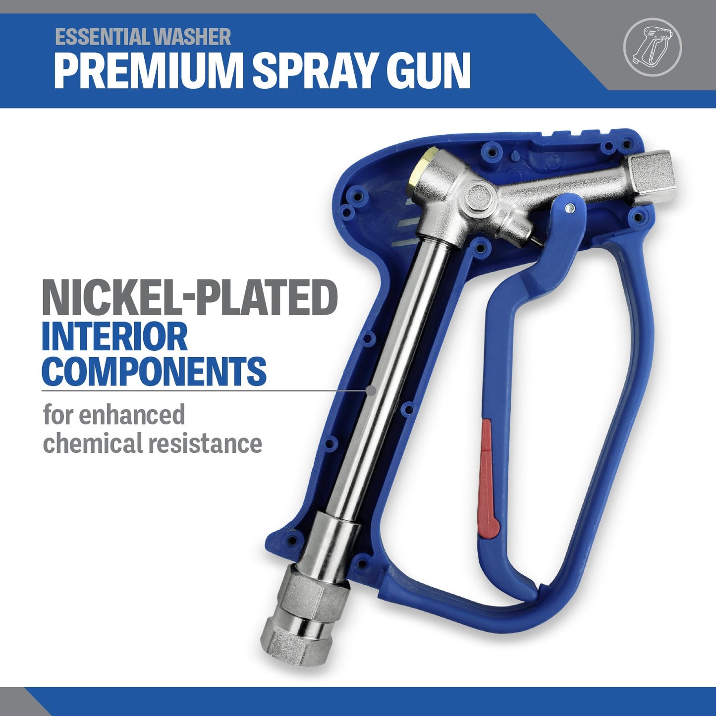 Premium 4000 PSI Pressure Washer Gun With Stainless Steel Swivel | 3/8" Male Plug and 1/4” Quick Connector Coupler