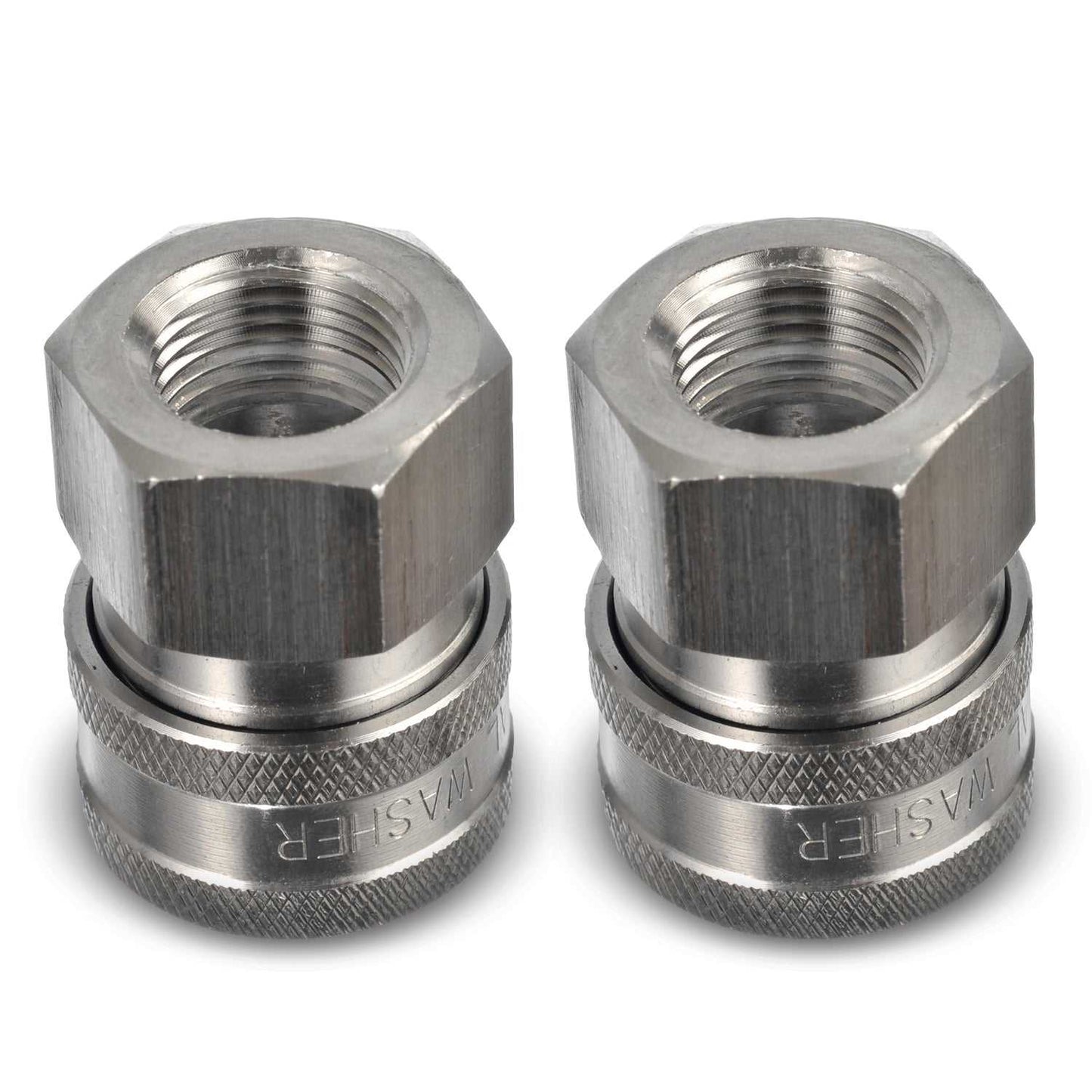Stainless Steel Pressure Washer Quick Connect Fittings | Set of 2 | Female