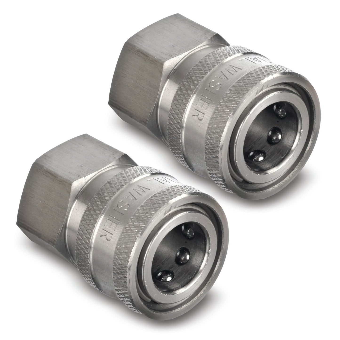 Stainless Steel Pressure Washer Quick Connect Fittings | Set of 2 | Female