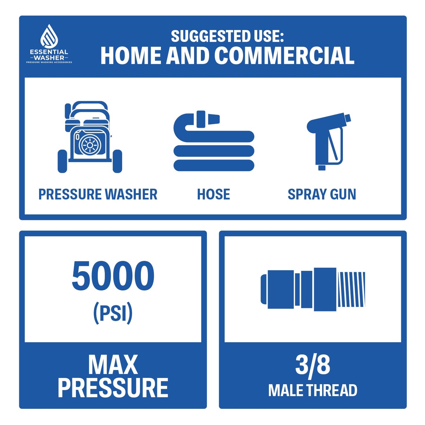 Stainless Steel Pressure Washer Quick Connect Plugs Set Of 2 | Male