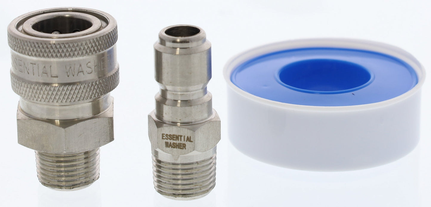 Stainless Steel High Pressure Ball Valve 7250 PSI | 2 Port 3/8" NPT Female With Coupler And Plug