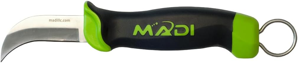 MADI FBSK-1 Fixed Blade Skinning Knife – Pointed Utility Blade for Linemen, Electrical & Utility Work