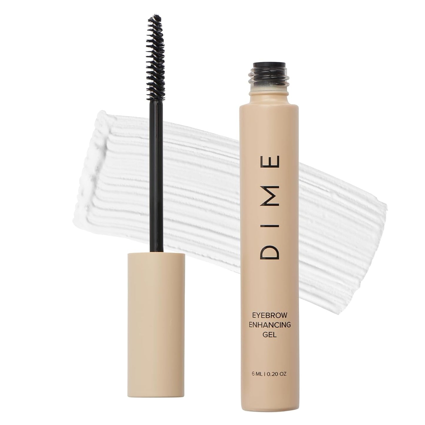 DIME Beauty Eyebrow Enhancing Gel - Clear Brow Gel with Peptides, Amino Acids & Caffeine, Eyebrow Growth Serum and Styling for Fuller, Thicker, Stronger-Looking Brows, Vegan, 0.20 oz / 6 ml