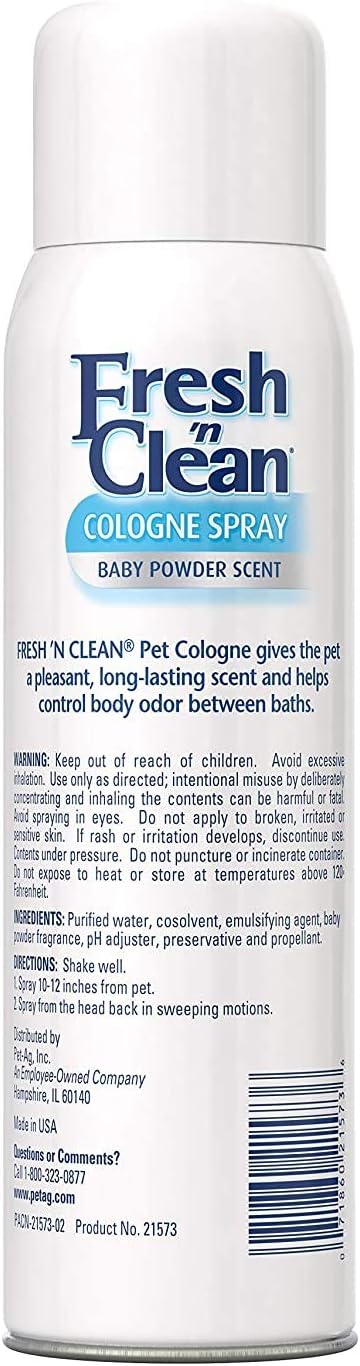 PetAg Fresh 'n Clean Cologne Spray - Baby Powder Scent - 12 Ounce