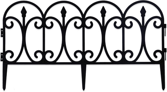 Garden Fencing 10 Pack | 27" x 14.5" Each | Decorative Garden Fence Features Matching Interlocking Pieces
