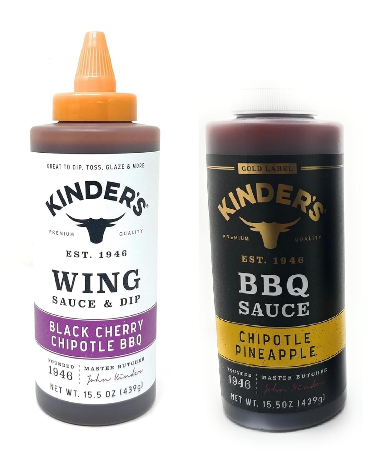 Kinder's Marinades, BBQ, Dipping & Wing Sauces - 2 bottles (Sweet & Sour Wing 16.9oz)
