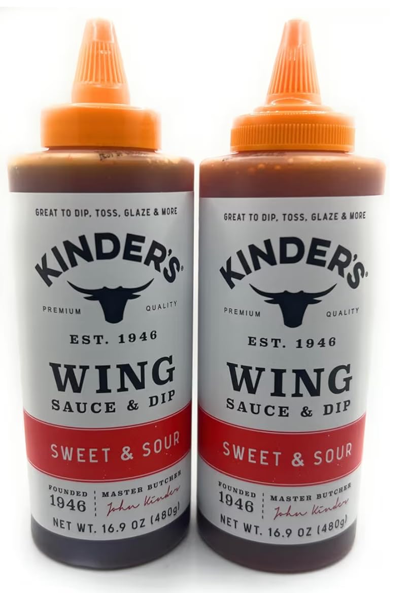 Kinder's Marinades, BBQ, Dipping & Wing Sauces - 2 bottles (Sweet & Sour Wing 16.9oz)