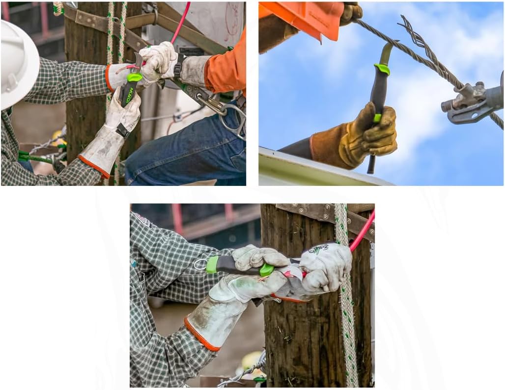 MADI FBSK-1 Fixed Blade Skinning Knife – Pointed Utility Blade for Linemen, Electrical & Utility Work